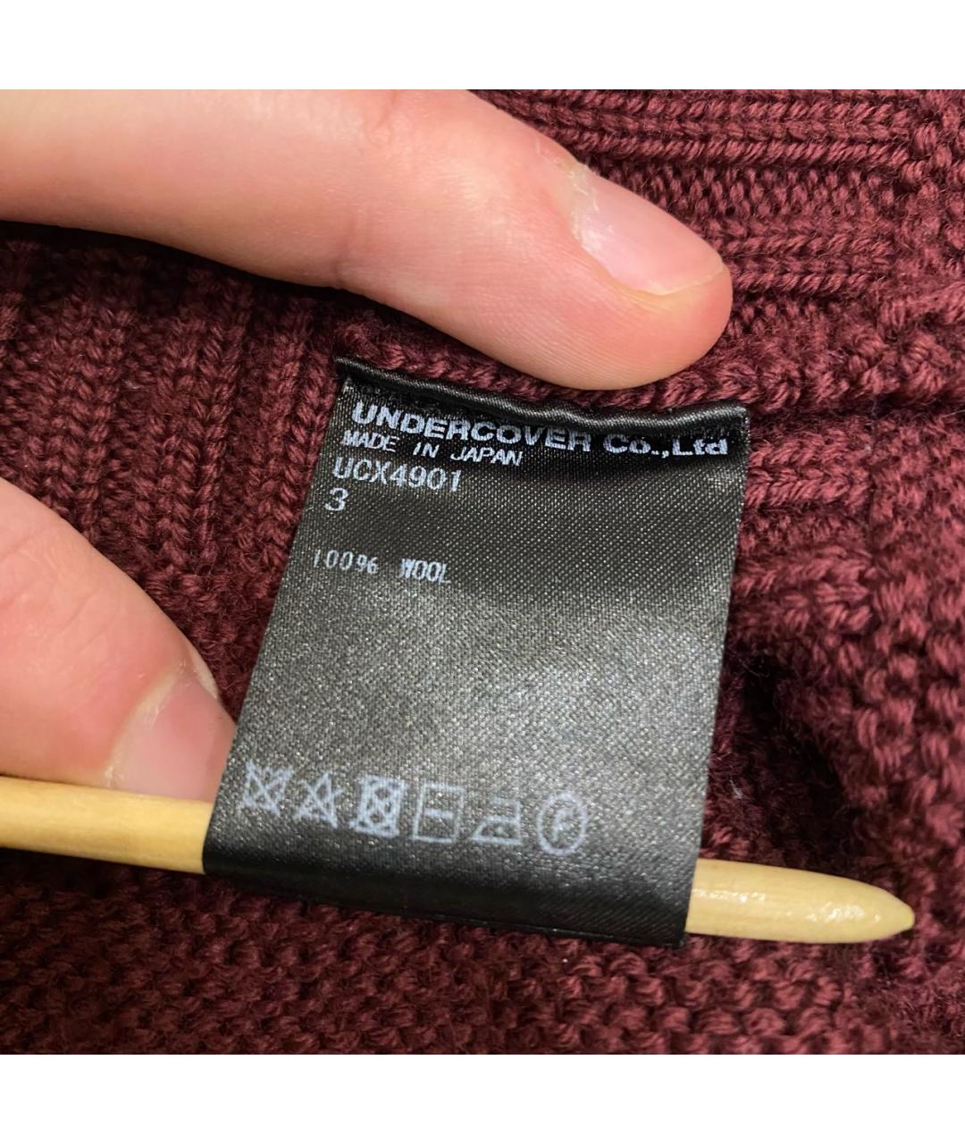 UNDERCOVER Бордовый шерстяной джемпер / свитер, фото 5