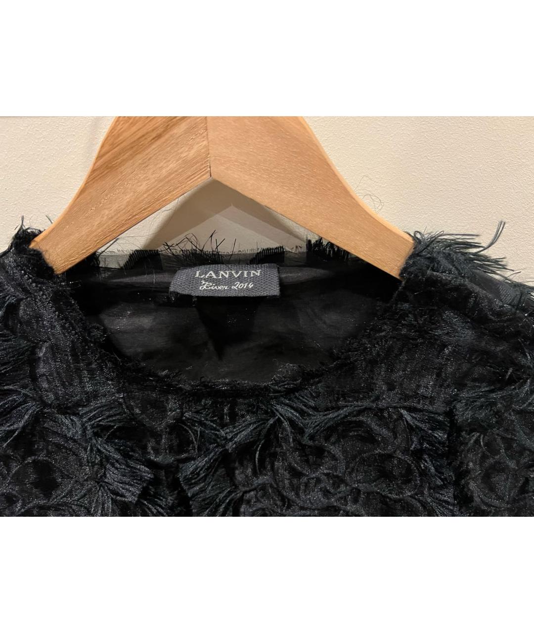 LANVIN Черная шелковая блузы, фото 3