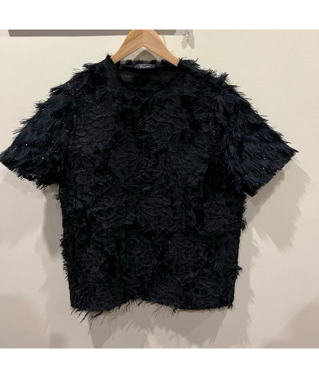 LANVIN Черная шелковая блузы, фото 9