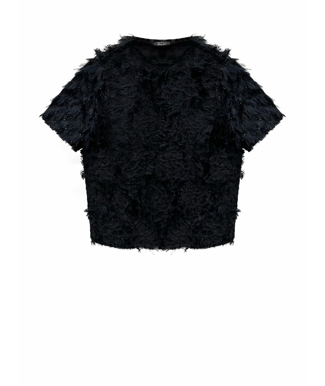 LANVIN Черная шелковая блузы, фото 1