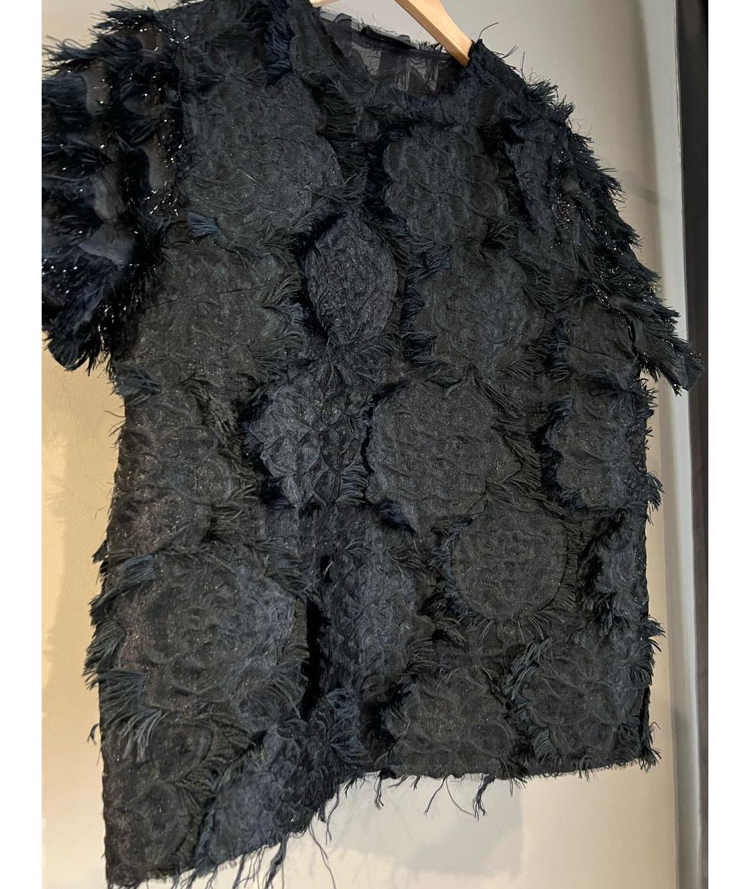 LANVIN Черная шелковая блузы, фото 4