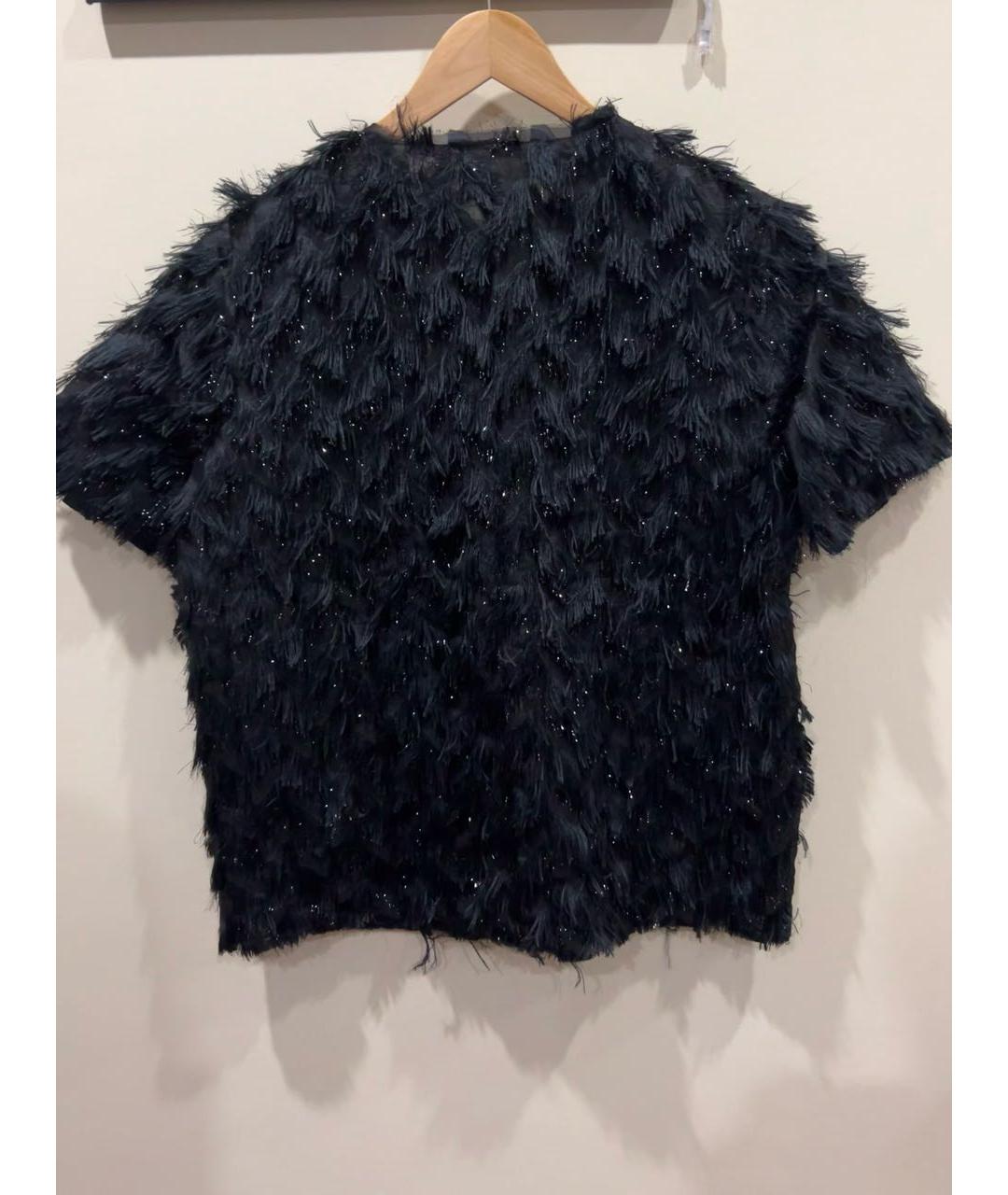 LANVIN Черная шелковая блузы, фото 2