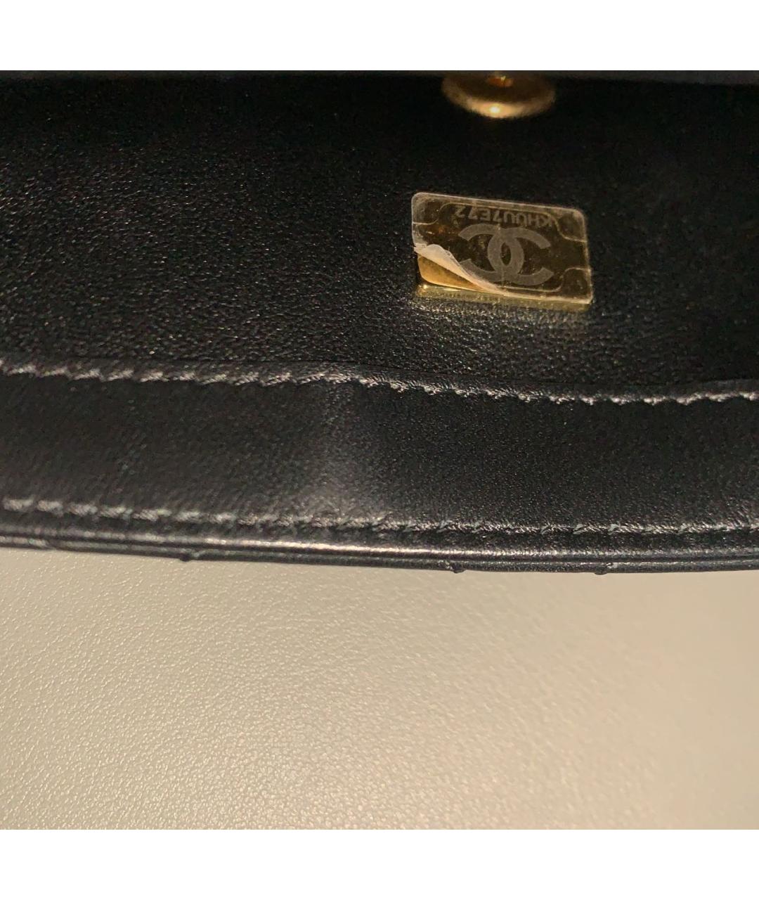 CHANEL Черная кожаная сумка через плечо, фото 8