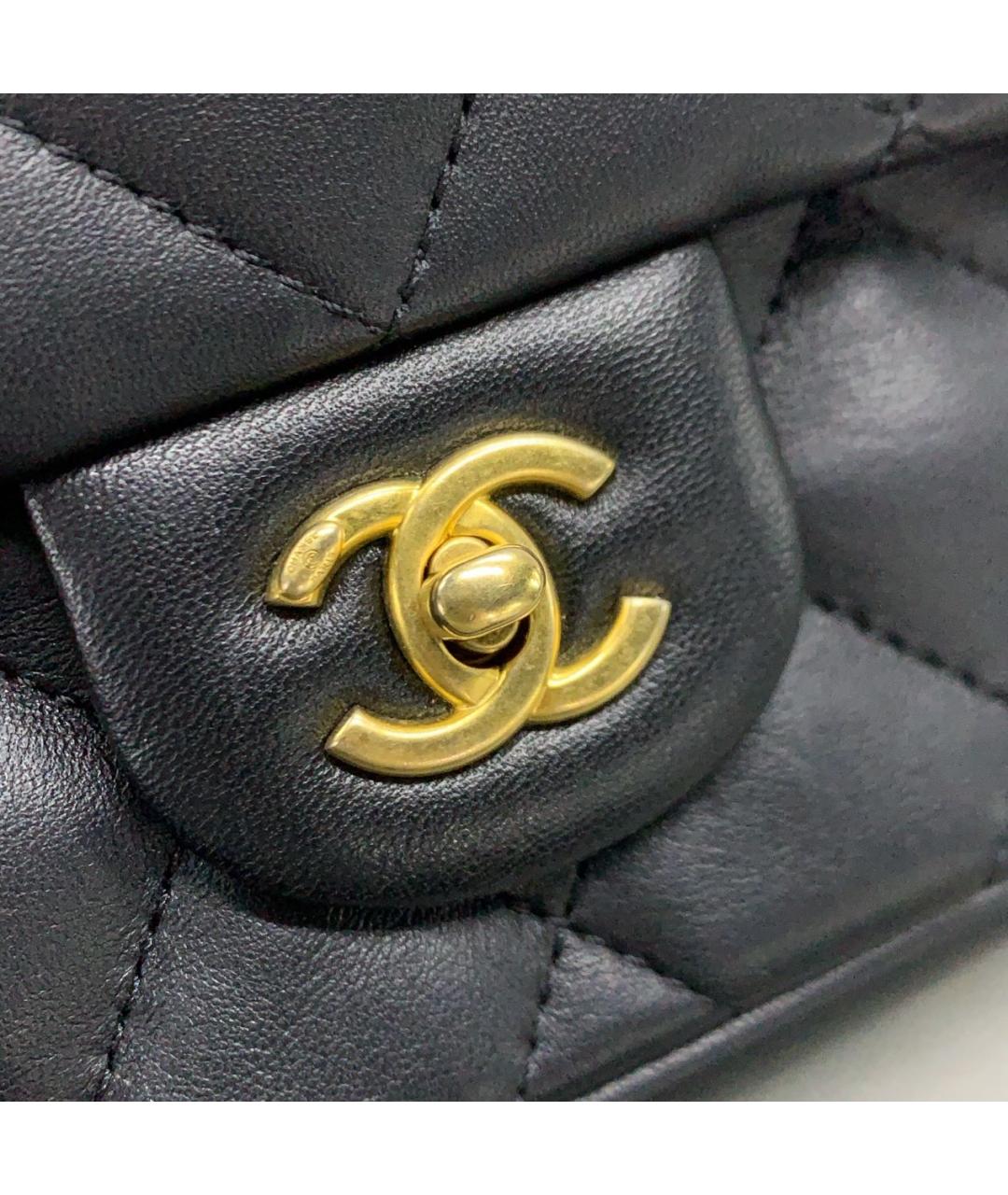 CHANEL Черная кожаная сумка через плечо, фото 7