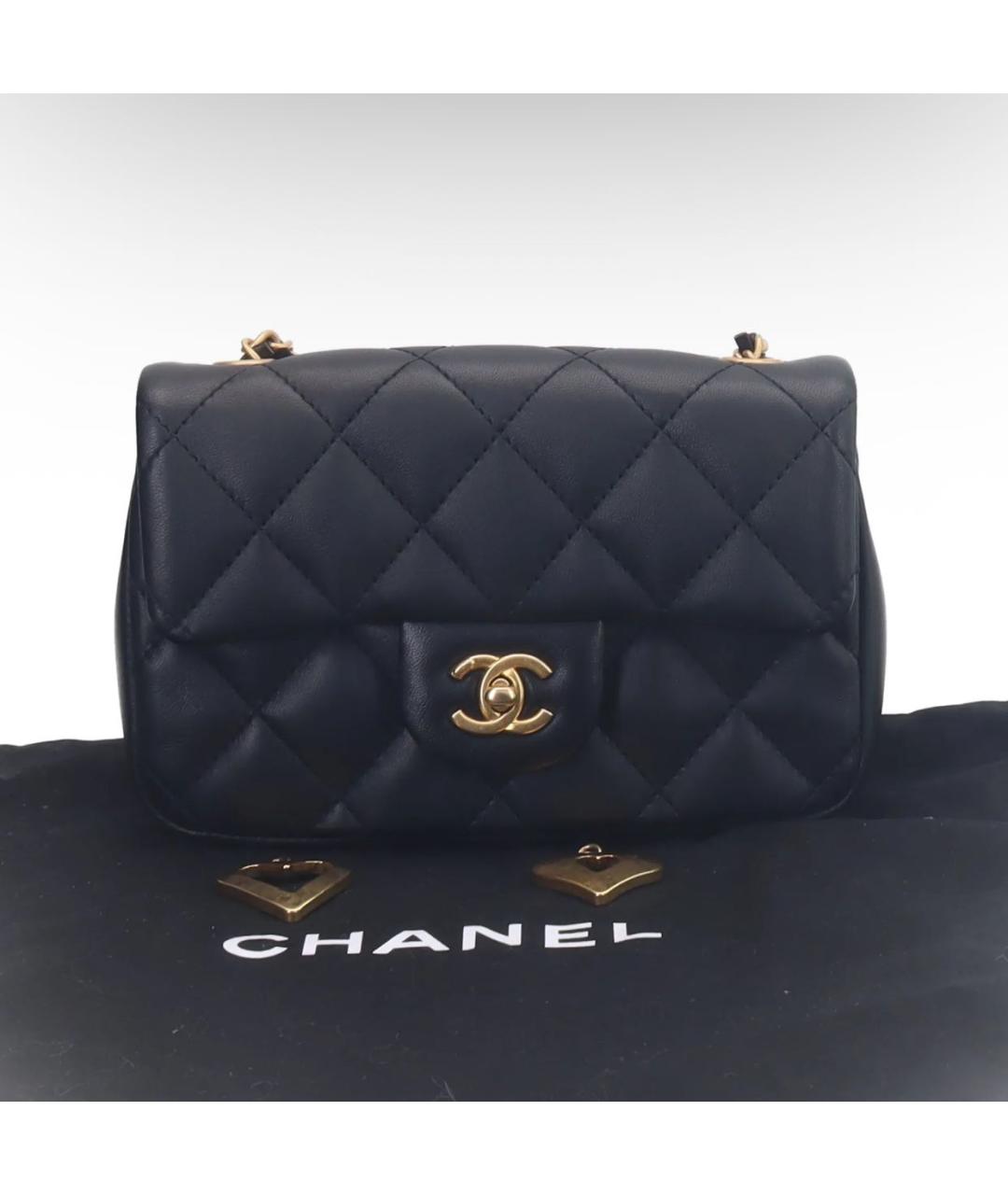 CHANEL Черная кожаная сумка через плечо, фото 2