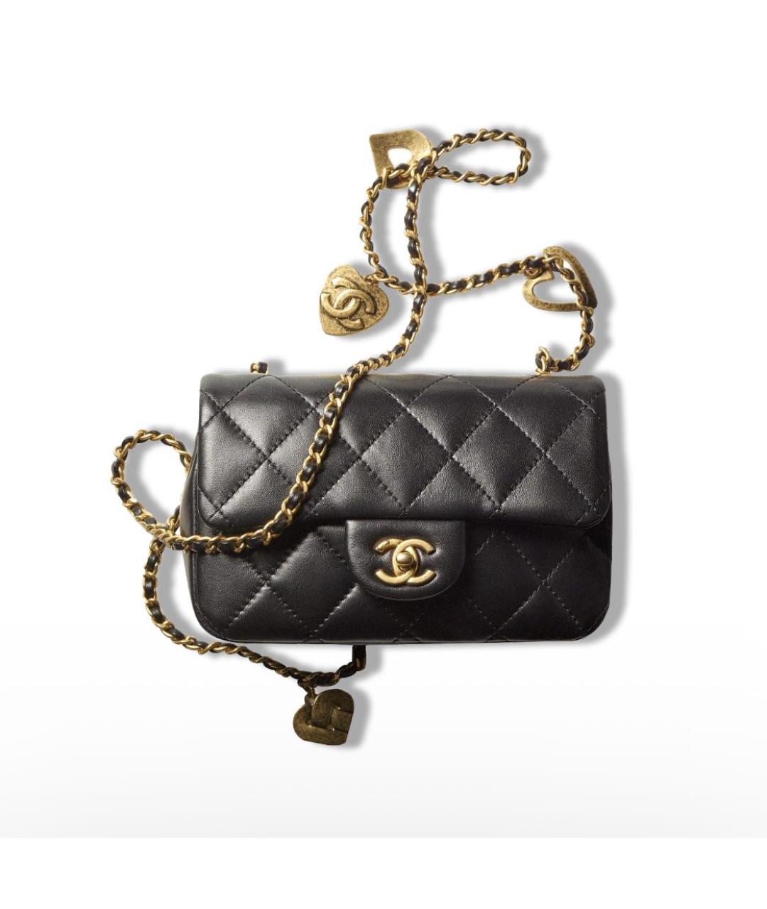 CHANEL Черная кожаная сумка через плечо, фото 9