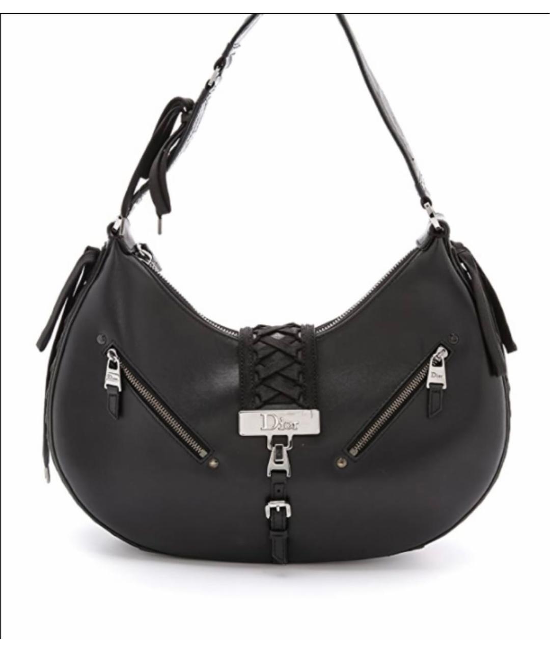 CHRISTIAN DIOR Черная кожаная сумка тоут, фото 7