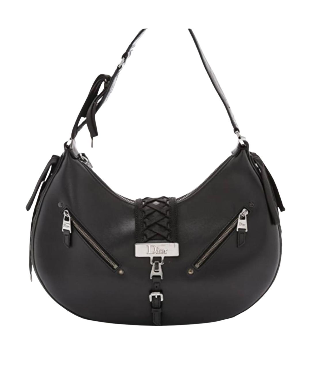 CHRISTIAN DIOR Черная кожаная сумка тоут, фото 1