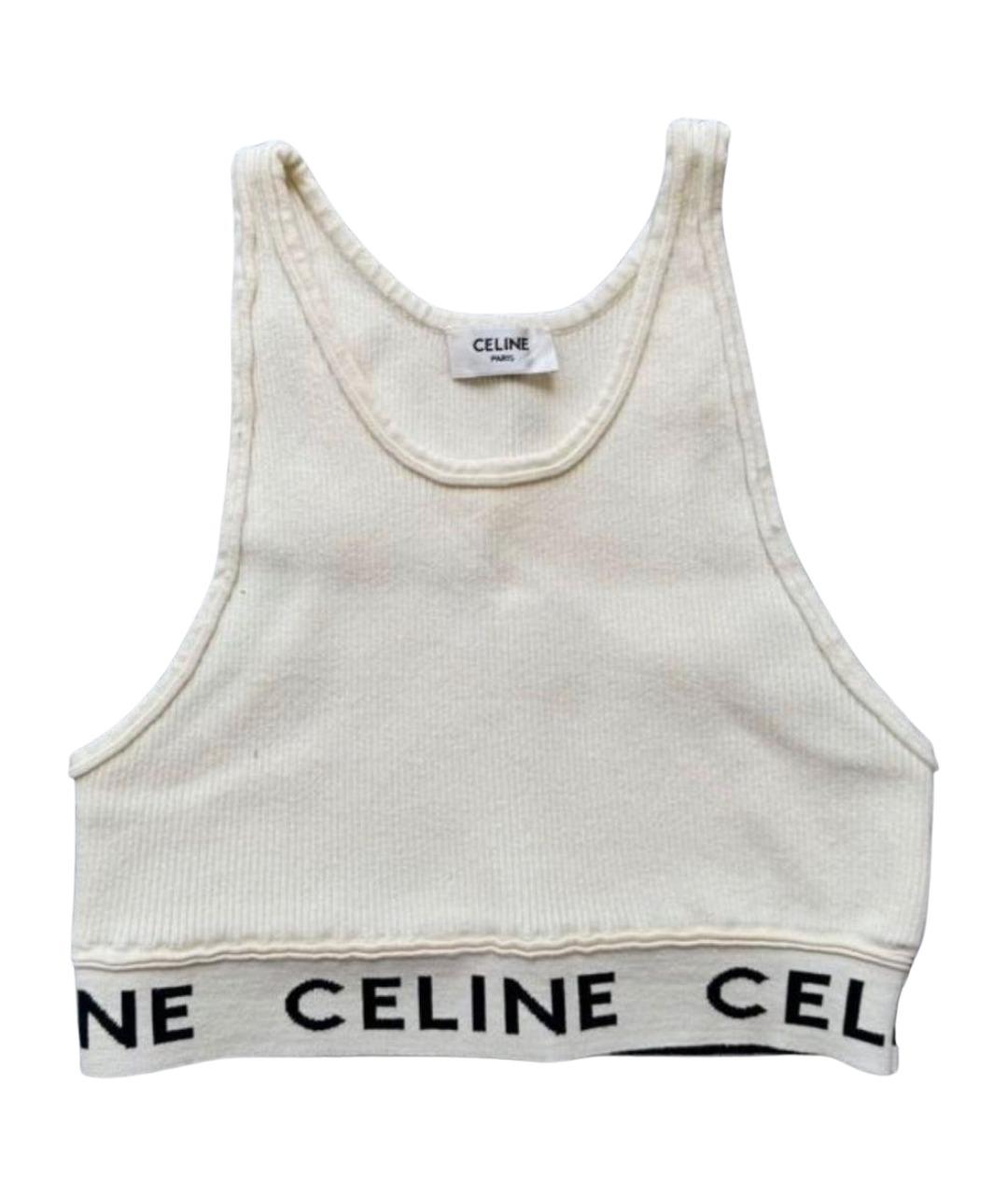 CELINE Бежевая хлопковая майка, фото 1