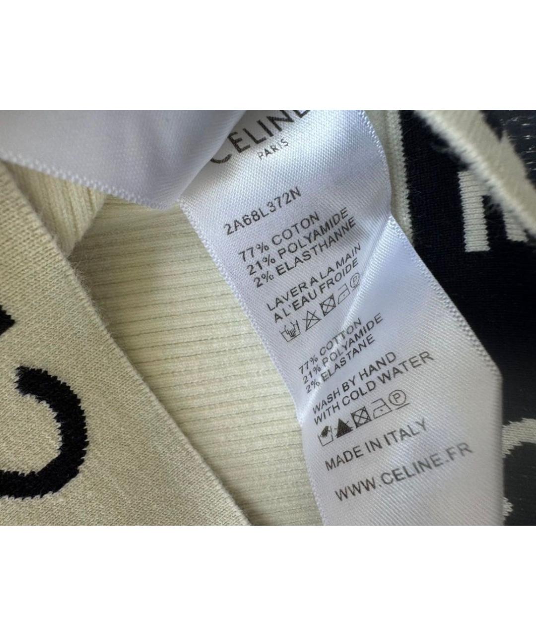 CELINE Бежевая хлопковая майка, фото 6