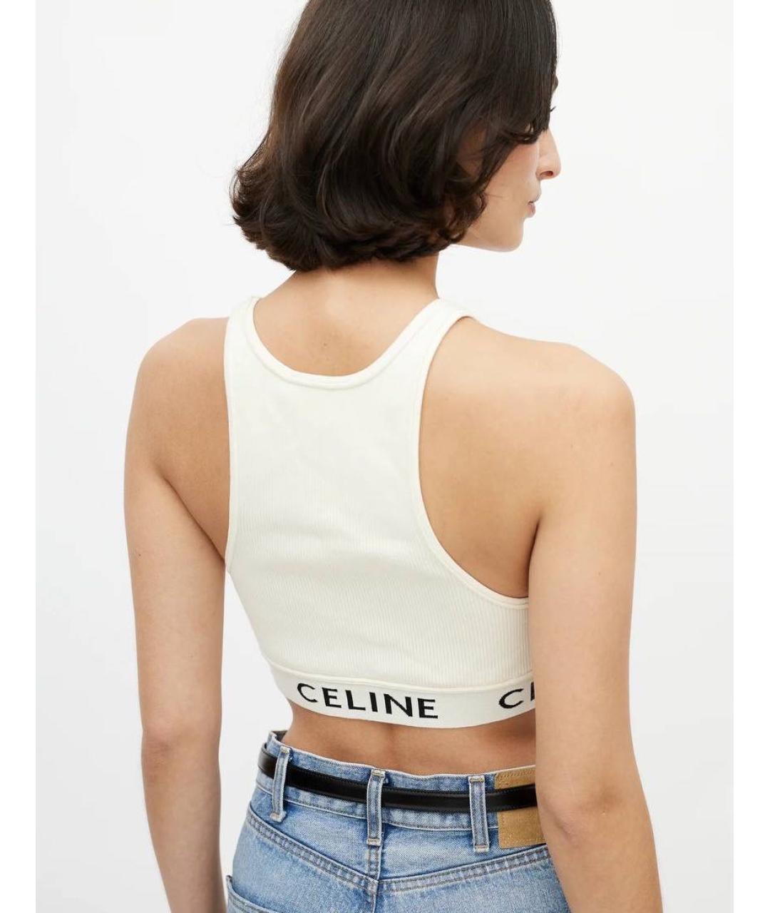 CELINE Бежевая хлопковая майка, фото 7