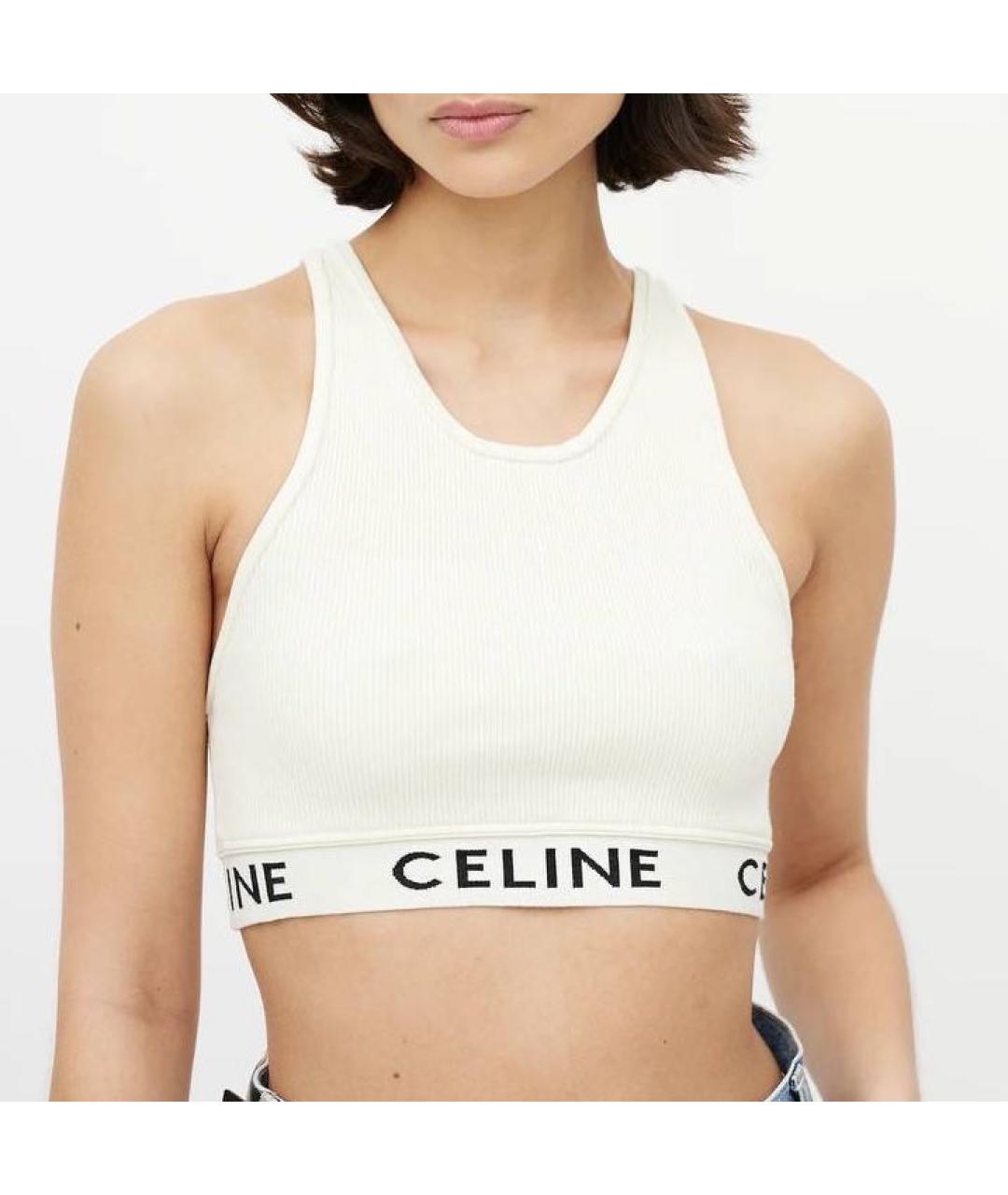 CELINE Бежевая хлопковая майка, фото 2