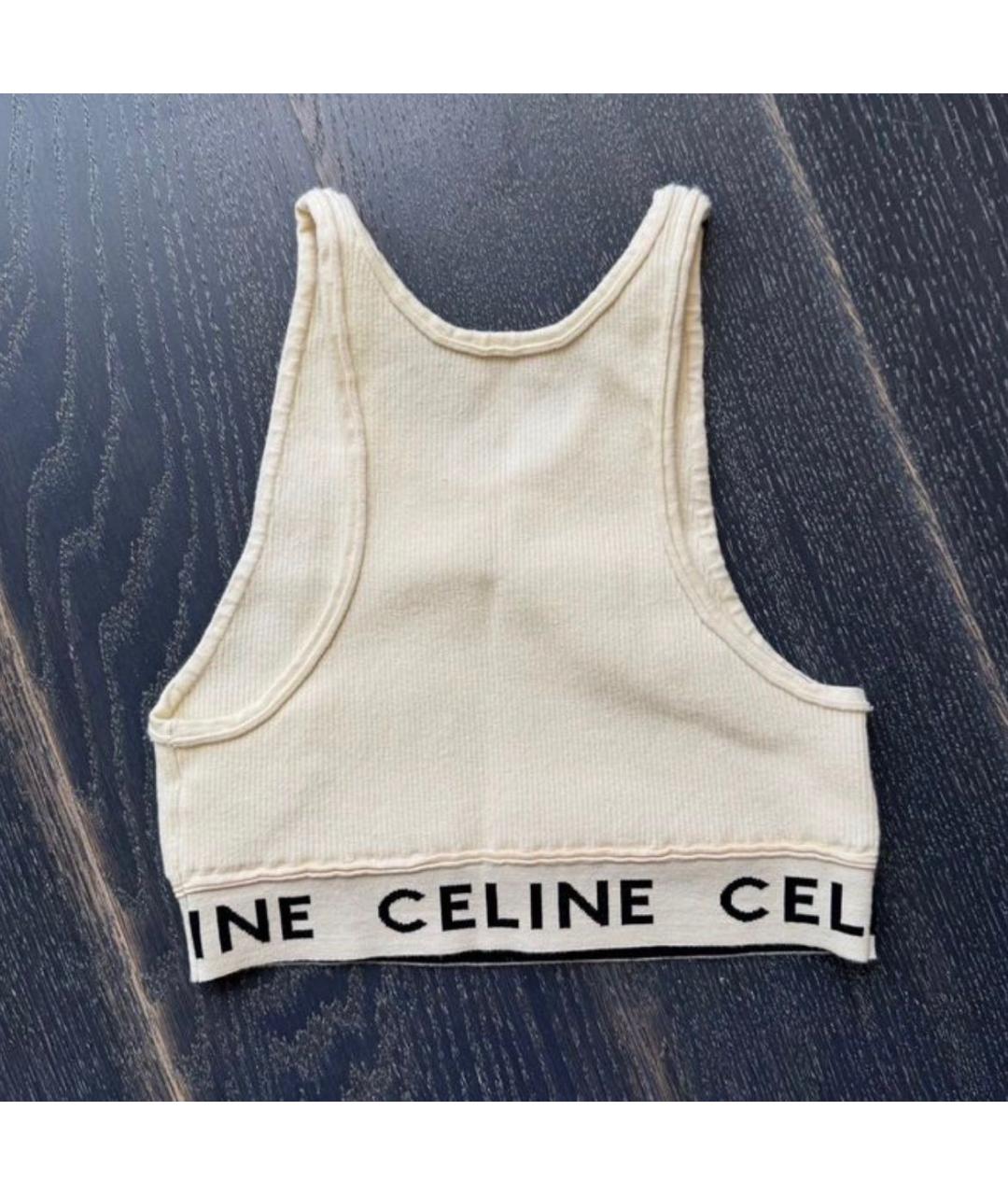 CELINE Бежевая хлопковая майка, фото 3
