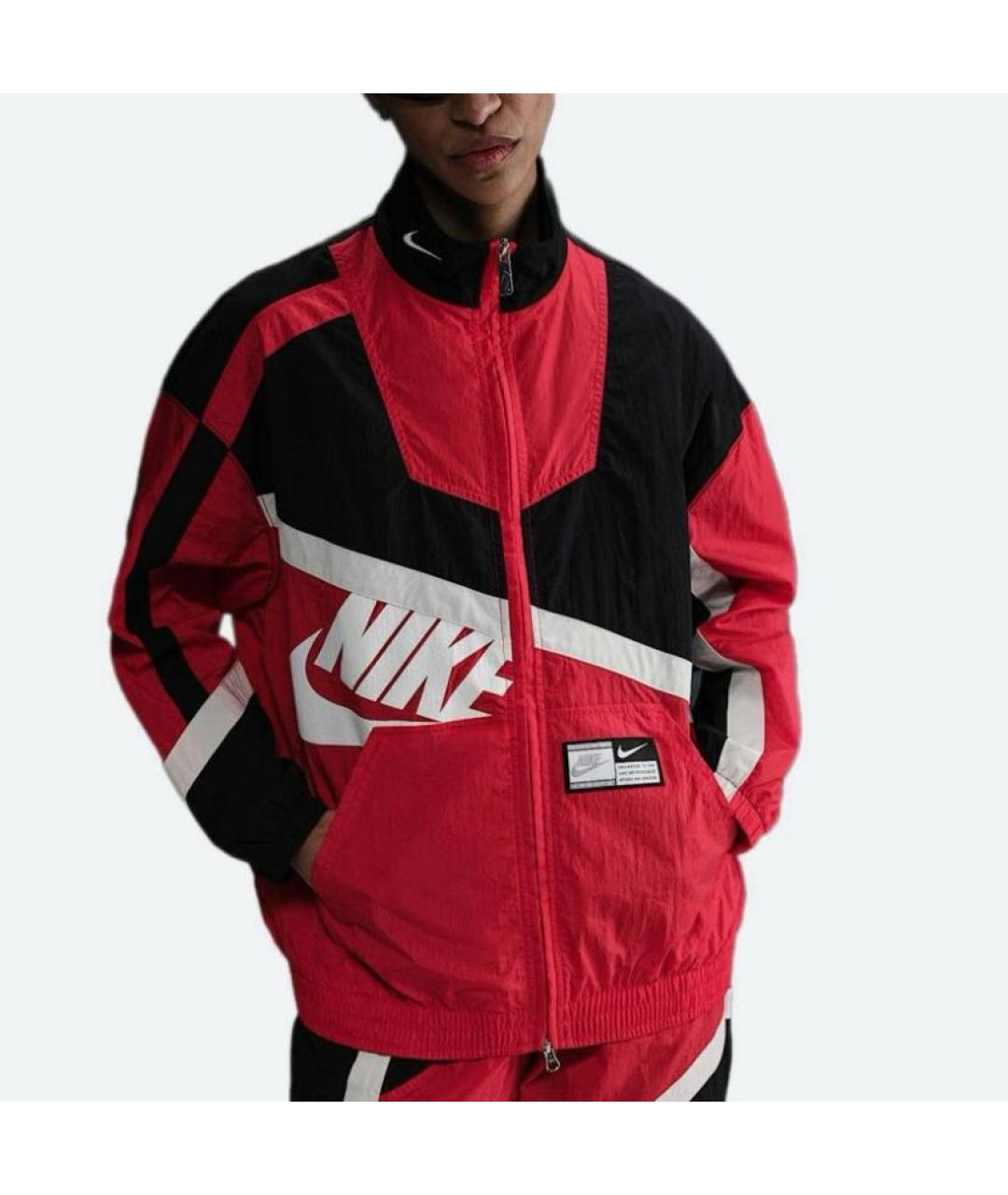 NIKE Красная полиамидовая куртка, фото 2