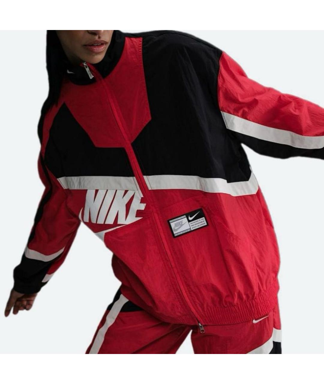 NIKE Красная полиамидовая куртка, фото 4