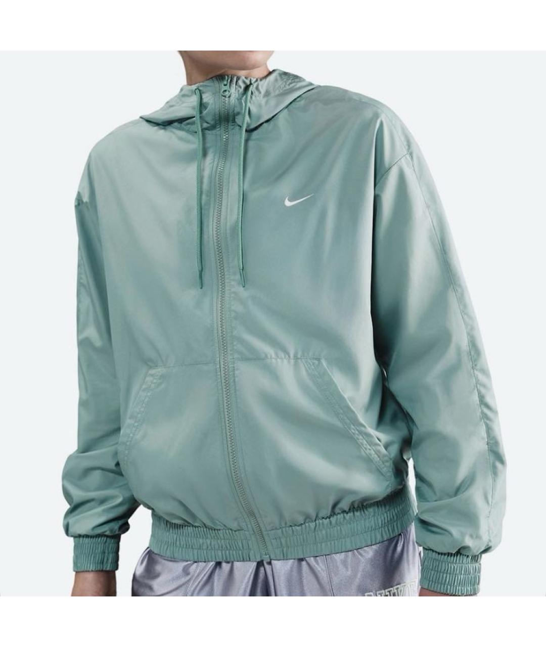 NIKE Бирюзовая полиэстеровая куртка, фото 2