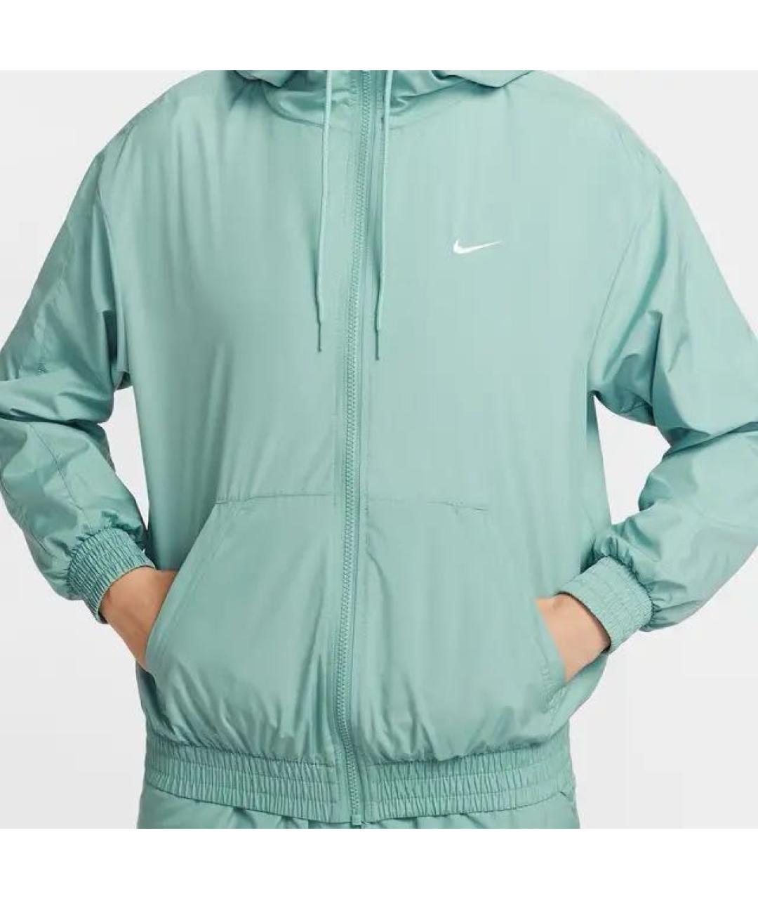 NIKE Бирюзовая полиэстеровая куртка, фото 7