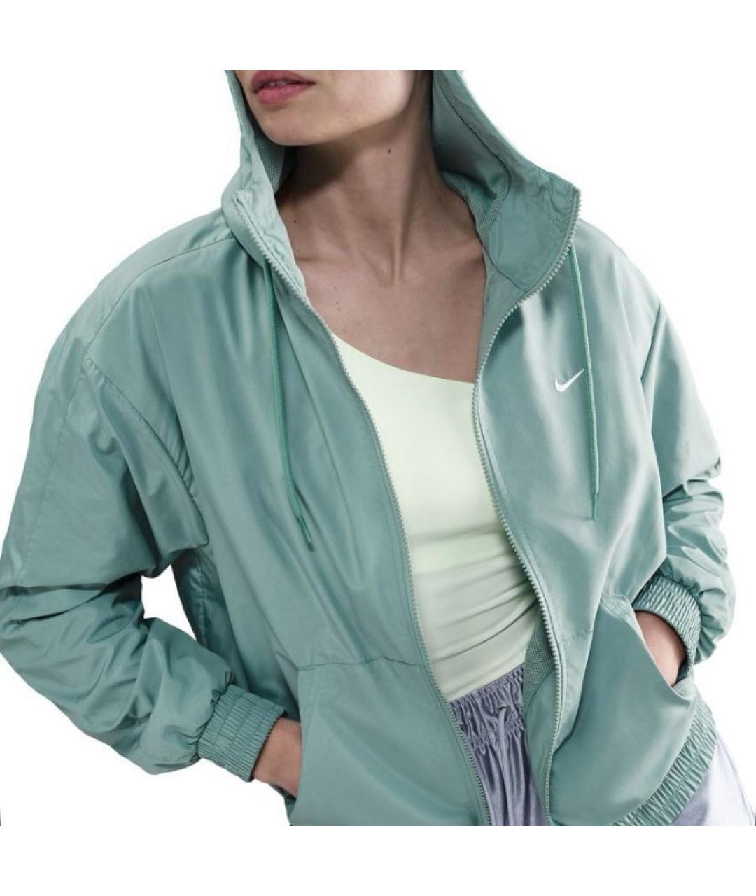 NIKE Бирюзовая полиэстеровая куртка, фото 5