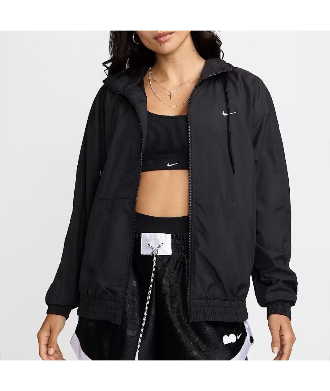 NIKE Черная полиэстеровая куртка, фото 2