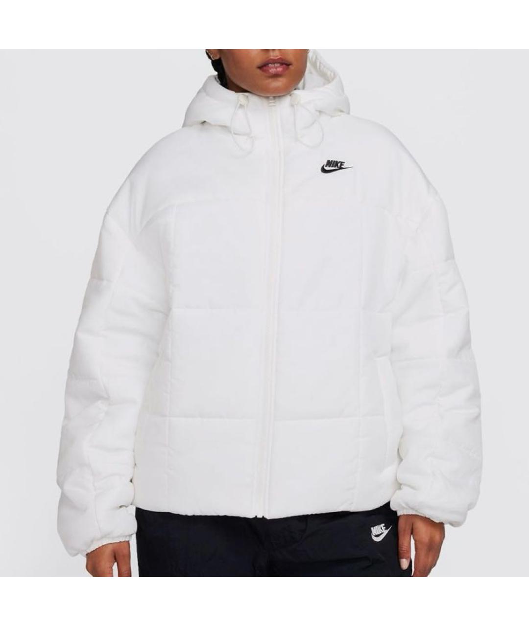 NIKE Белый полиэстеровый пуховик, фото 2