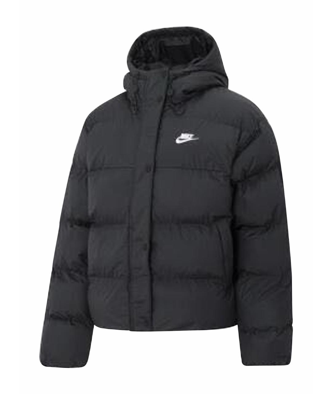 NIKE Черный полиэстеровый пуховик, фото 1