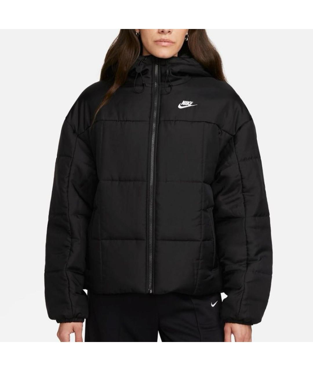 NIKE Черный полиэстеровый пуховик, фото 2