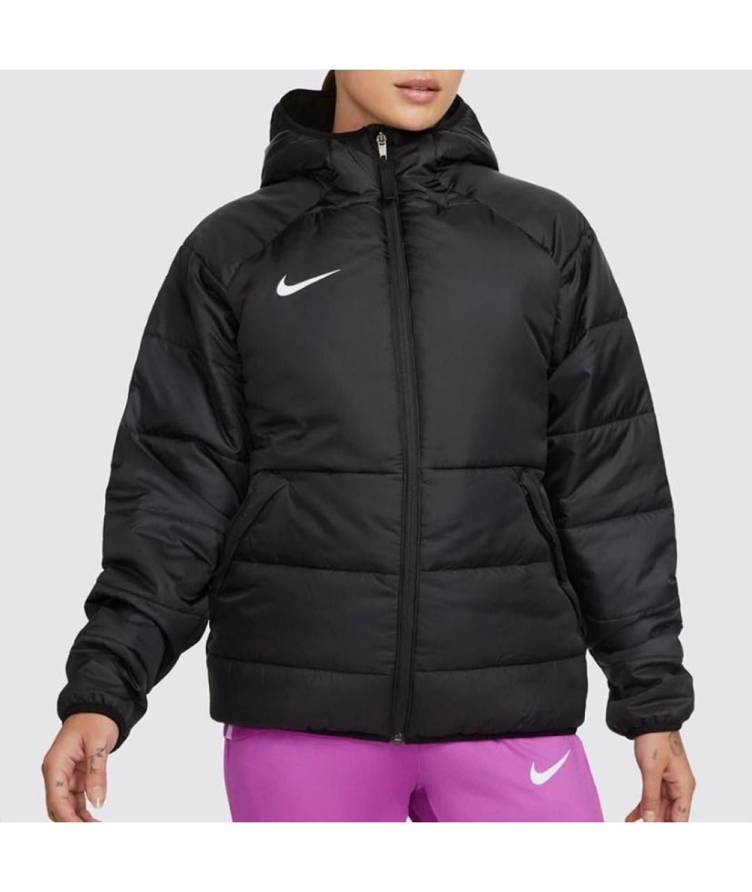 NIKE Черный полиэстеровый пуховик, фото 2