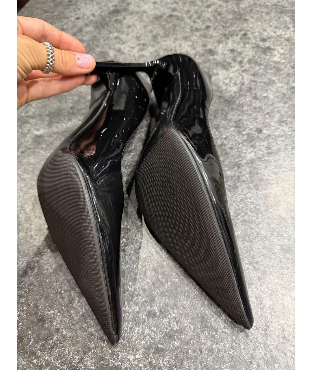 SERGIO ROSSI Черные туфли из лакированной кожи, фото 4