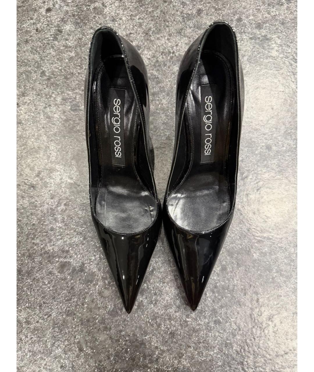 SERGIO ROSSI Черные туфли из лакированной кожи, фото 2