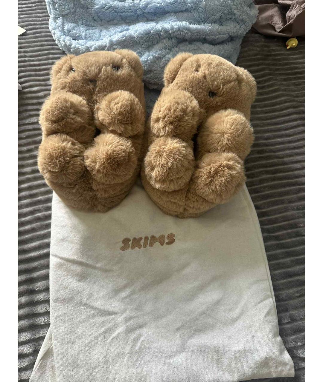 SKIMS Бежевые шлепанцы, фото 5
