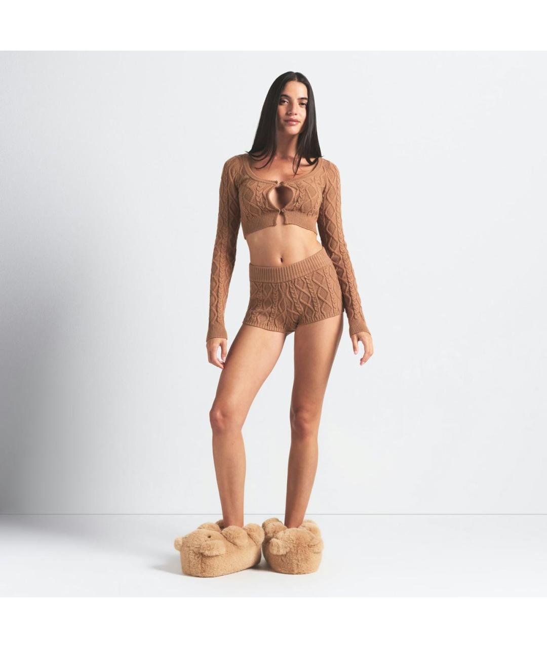 SKIMS Бежевые шлепанцы, фото 3