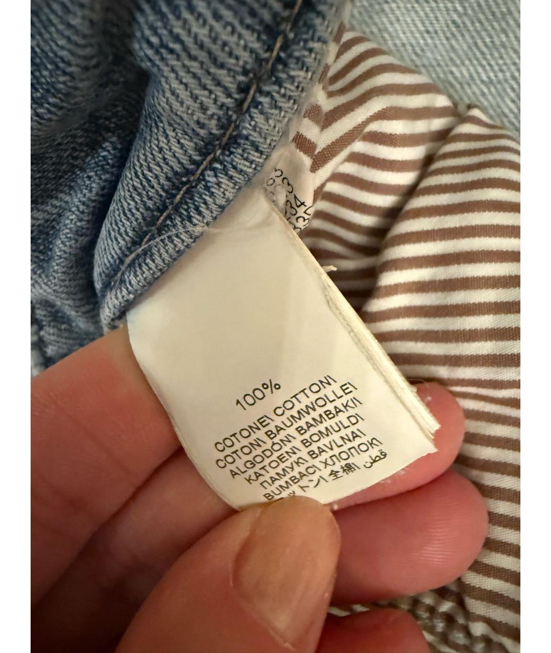 BRUNELLO CUCINELLI Голубые хлопковые джинсы скинни, фото 3