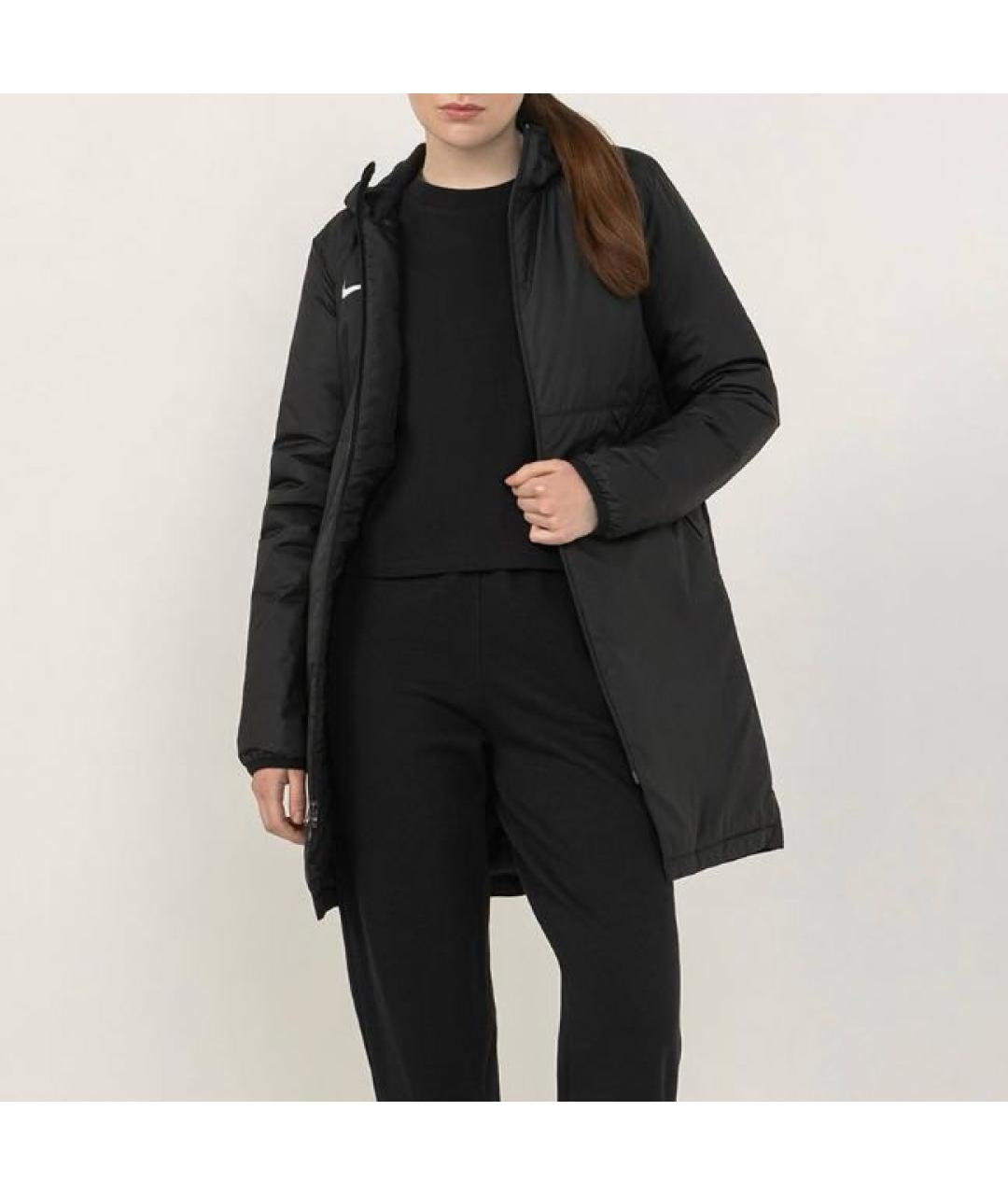 NIKE Черное полиэстеровое пальто, фото 4