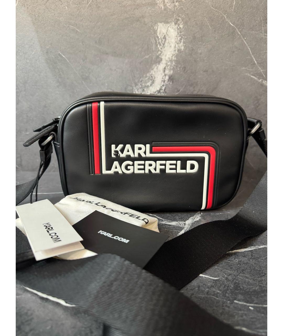 KARL LAGERFELD Черная сумка на плечо из искусственной кожи, фото 9