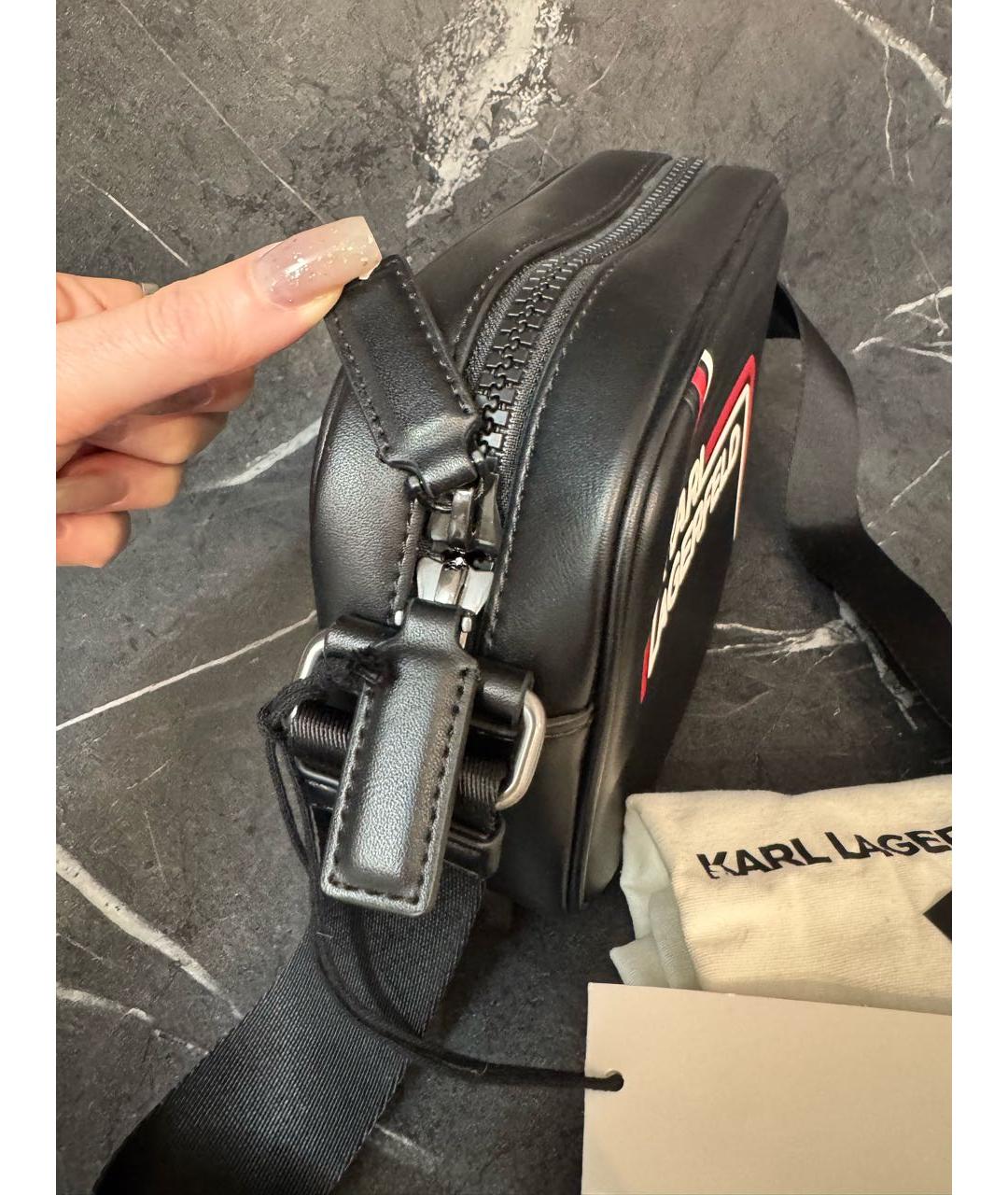 KARL LAGERFELD Черная сумка на плечо из искусственной кожи, фото 2