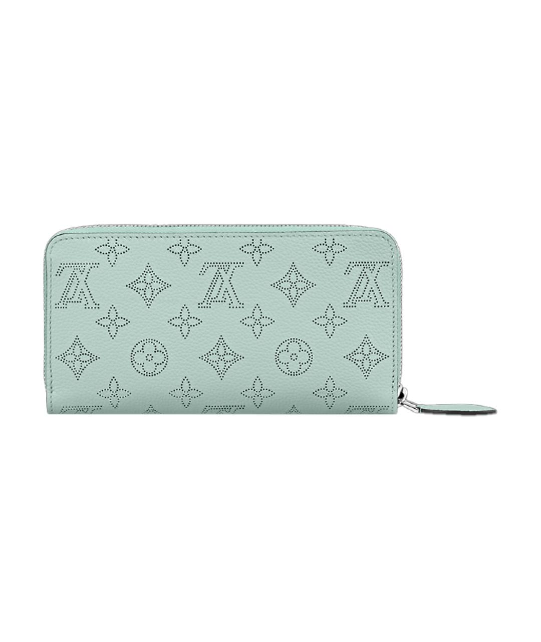 LOUIS VUITTON Голубой кожаный кошелек, фото 3