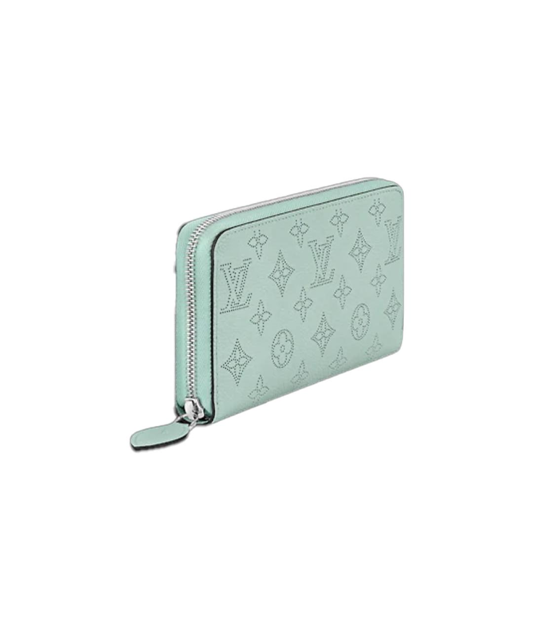 LOUIS VUITTON Голубой кожаный кошелек, фото 2