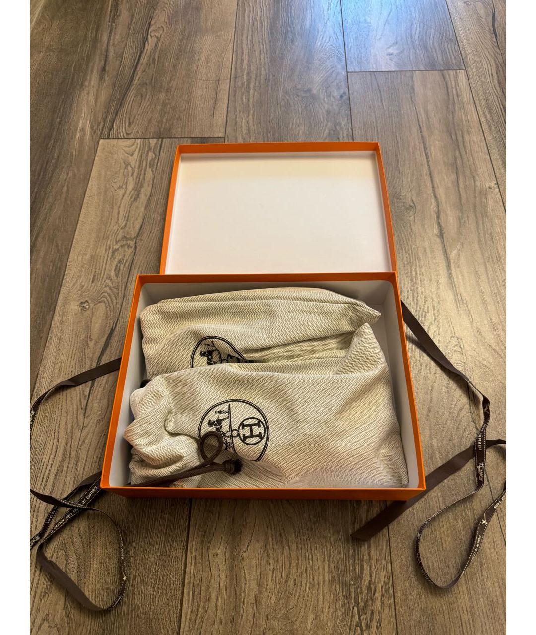 HERMES Черные кожаные шлепанцы, фото 3