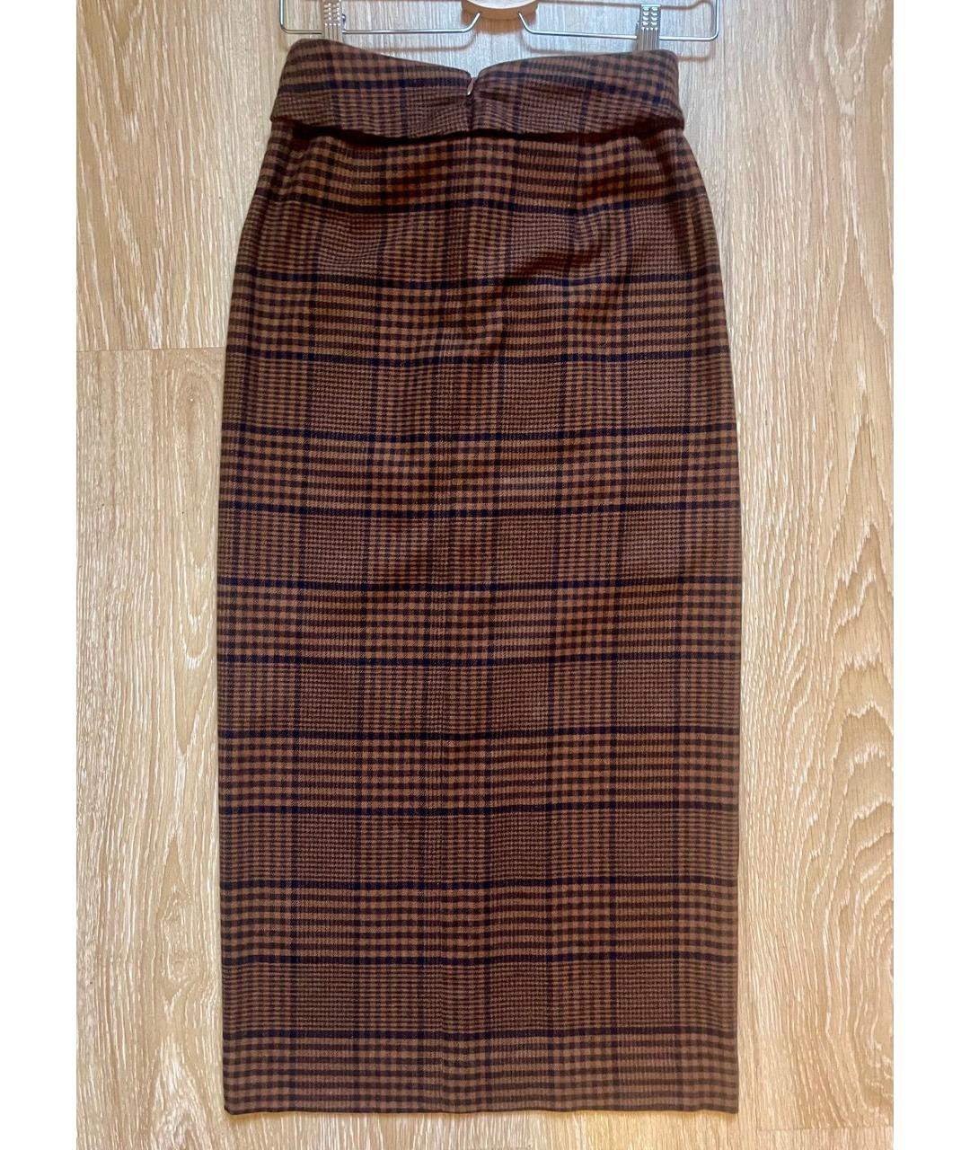 NANUSHKA Коричневая шерстяная юбка миди, фото 3