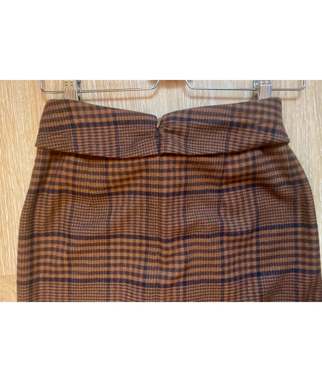 NANUSHKA Коричневая шерстяная юбка миди, фото 8