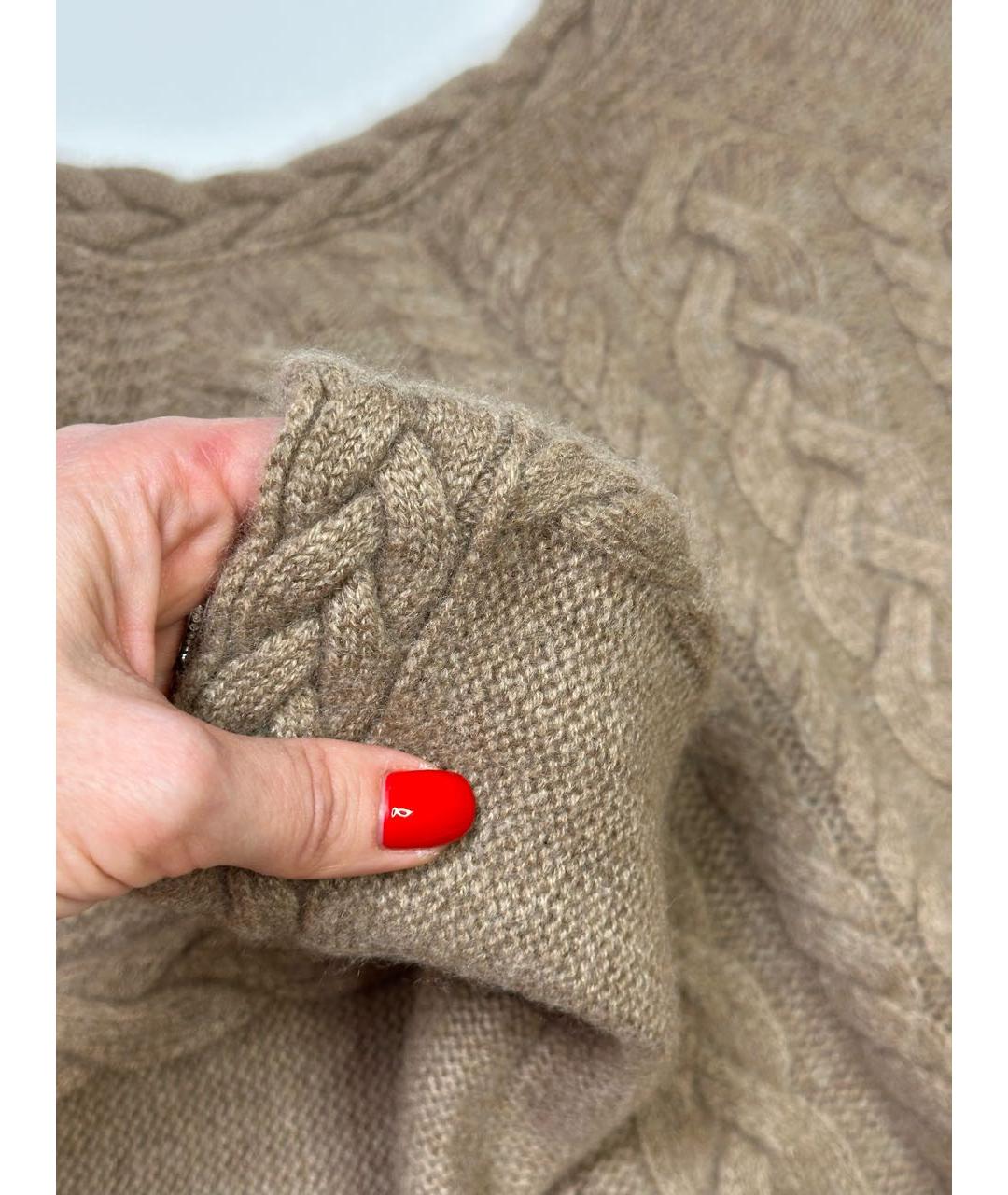 LORO PIANA Бежевый кашемировый джемпер / свитер, фото 8