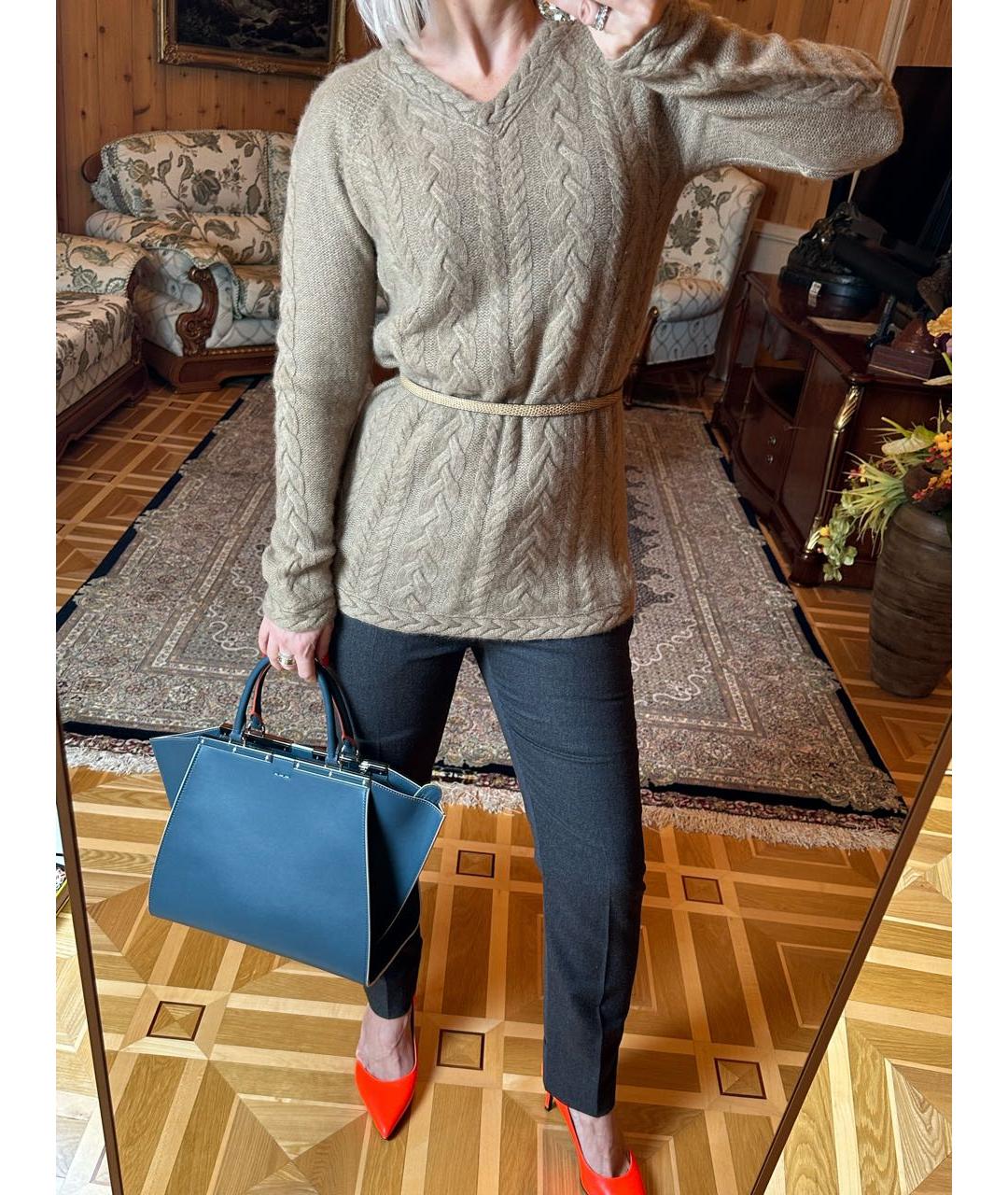 LORO PIANA Бежевый кашемировый джемпер / свитер, фото 2