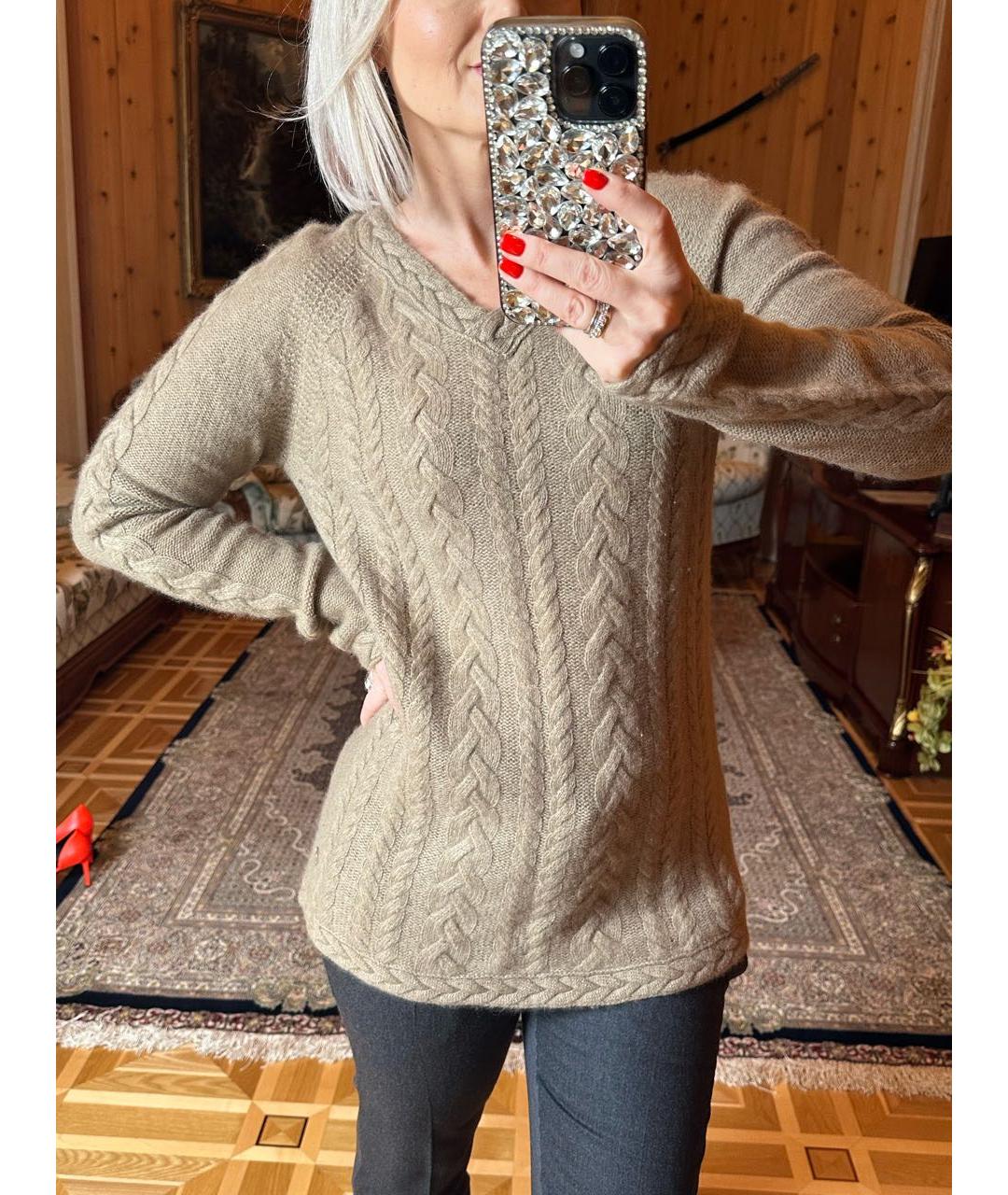 LORO PIANA Бежевый кашемировый джемпер / свитер, фото 3