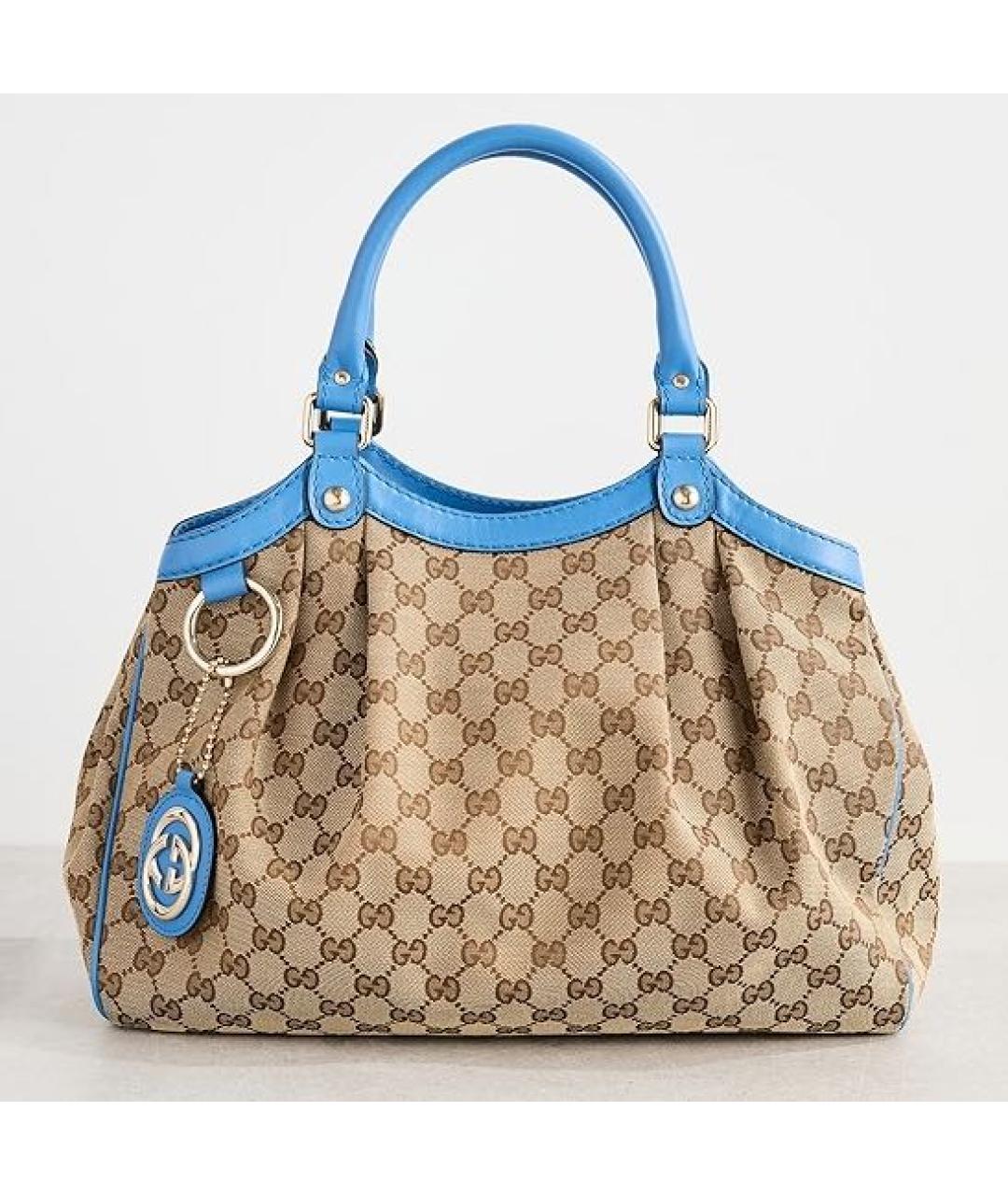 GUCCI Бежевая кожаная сумка с короткими ручками, фото 6