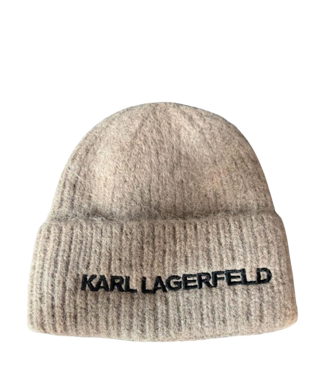 KARL LAGERFELD Бежевая шерстяная шапка, фото 1