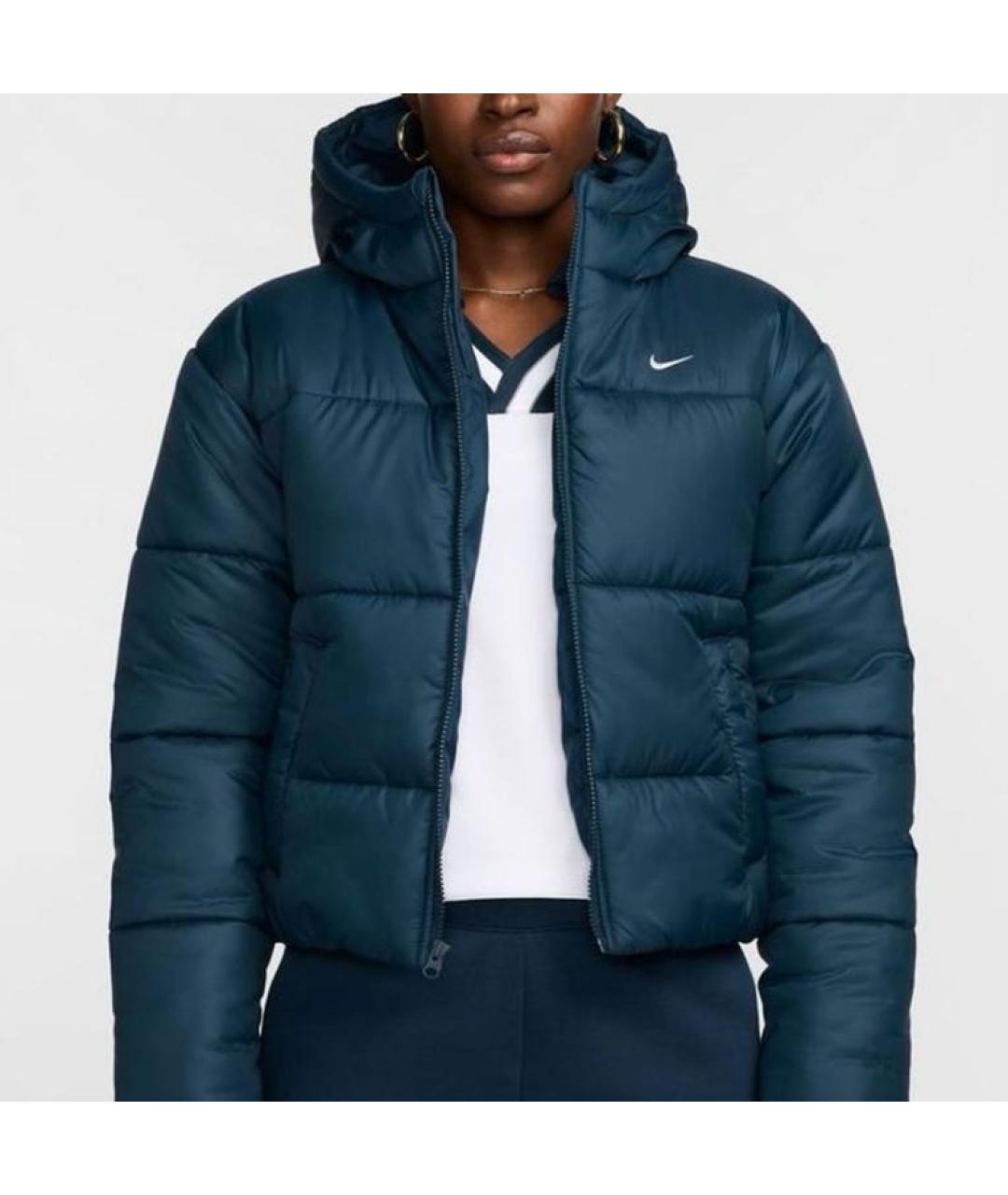 NIKE Синий полиэстеровый пуховик, фото 2