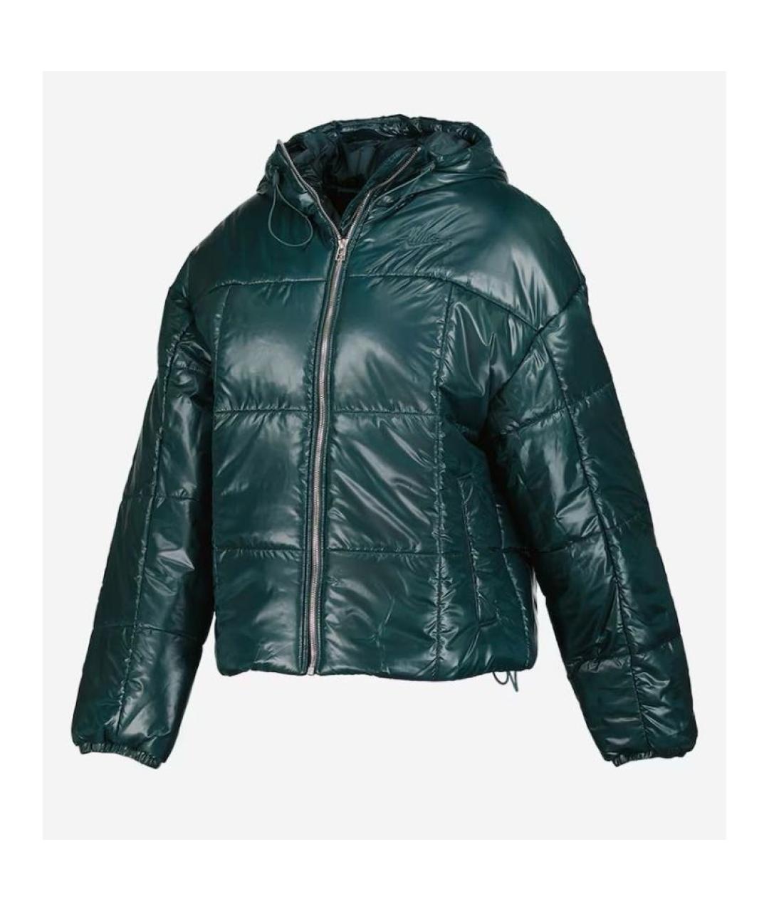 NIKE Зеленый полиэстеровый пуховик, фото 7