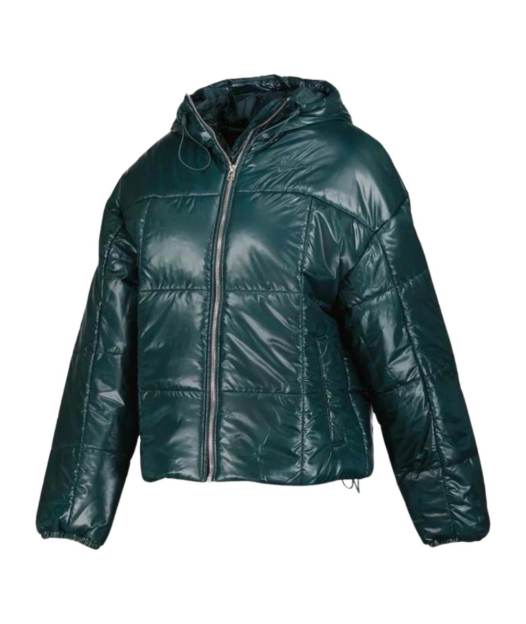 NIKE Зеленый полиэстеровый пуховик, фото 1