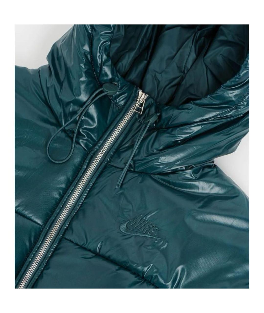 NIKE Зеленый полиэстеровый пуховик, фото 5