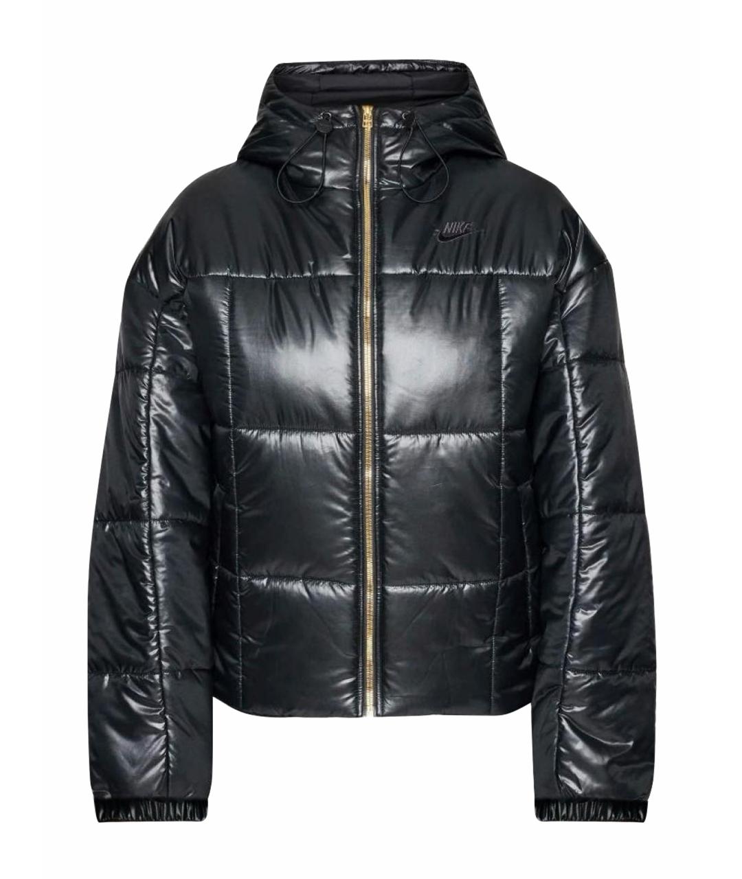 NIKE Черный полиэстеровый пуховик, фото 1